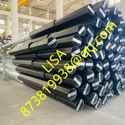 30FT 500KGF Hot Dip Galvanized and Bitumen Painted Octagonal Steel Poles for Outdoor Power Distribution