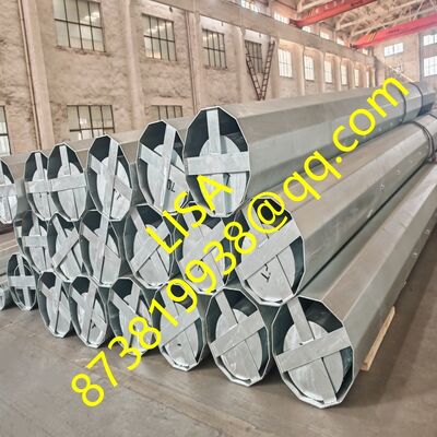 70FT Dodecagonal Hot Dip Galvanized Steel Transmission Pole for Power Transmission Lines