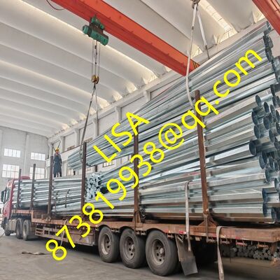 ASTM ISO Standard 3mm Octagonal Hot Dip Galvanized Distribution Steel Pole with 500KGF Load and 86 Microns Coating