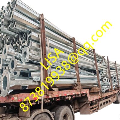 Sıcak Daldırma Galvanizli Konik Sekizgen 11kV Dağıtım Çelik Elektrik Direği 12m Q345B ASTM A123