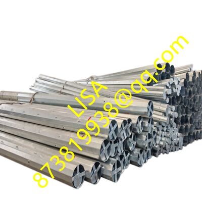 55FT Dodecagonal Sub-transmission Power Steel Pole with 1200KGS Min Break Load and Hot Dip Galvanized Surface