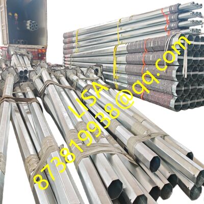10M Octagonal Tapered Hot-dip Galvanized Steel Lighting Pole for Street and Park
